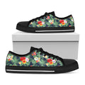 Summer Tropical Hawaii Pattern Print Black Low Top Sneakers