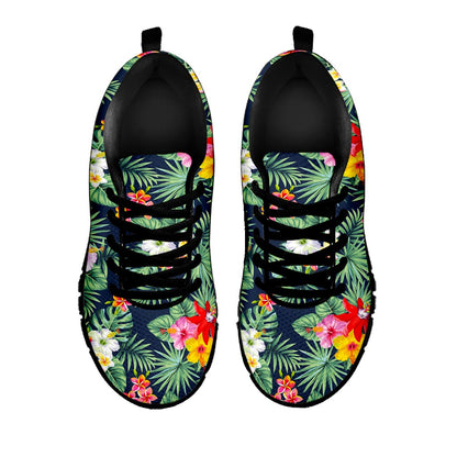 Summer Tropical Hawaii Pattern Print Black Running Shoes