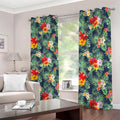 Summer Tropical Hawaii Pattern Print Dimout Grommet Curtains