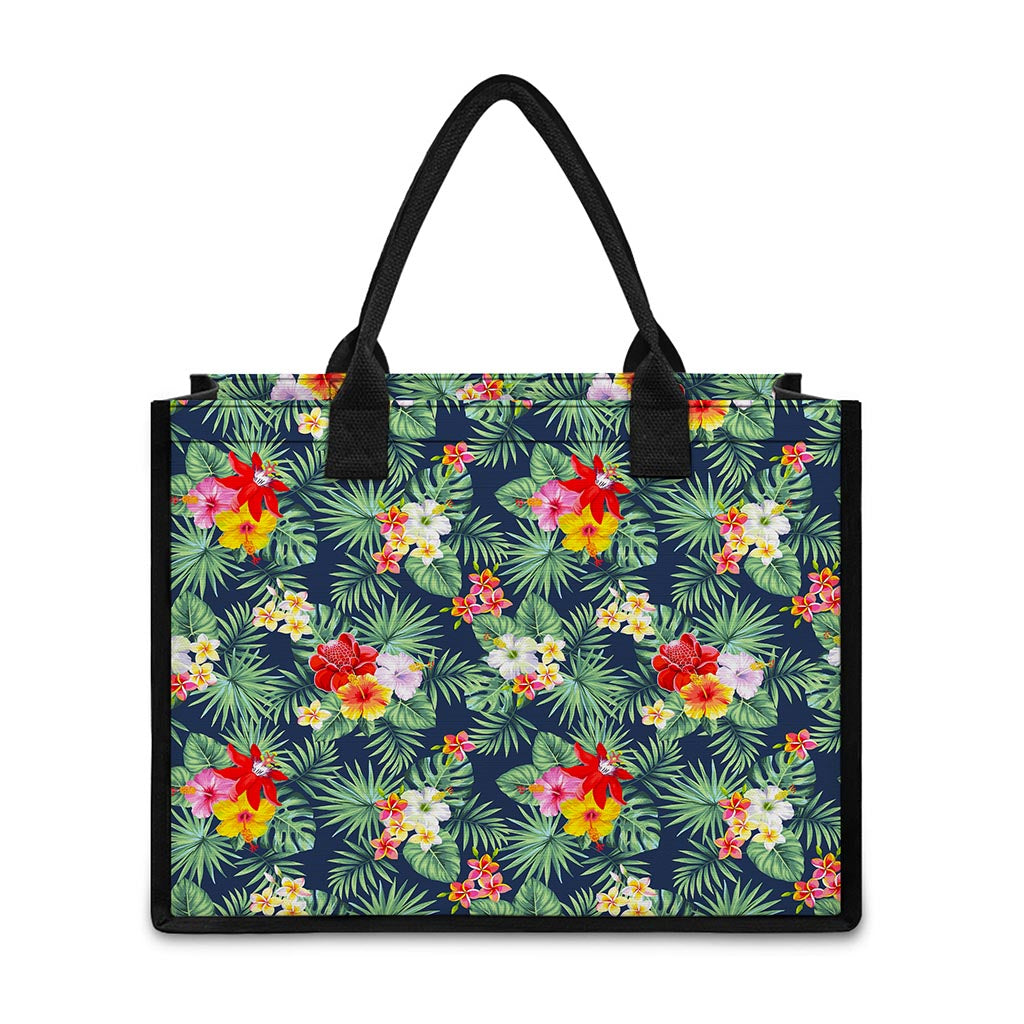 Summer Tropical Hawaii Pattern Print Canvas Tote Bag