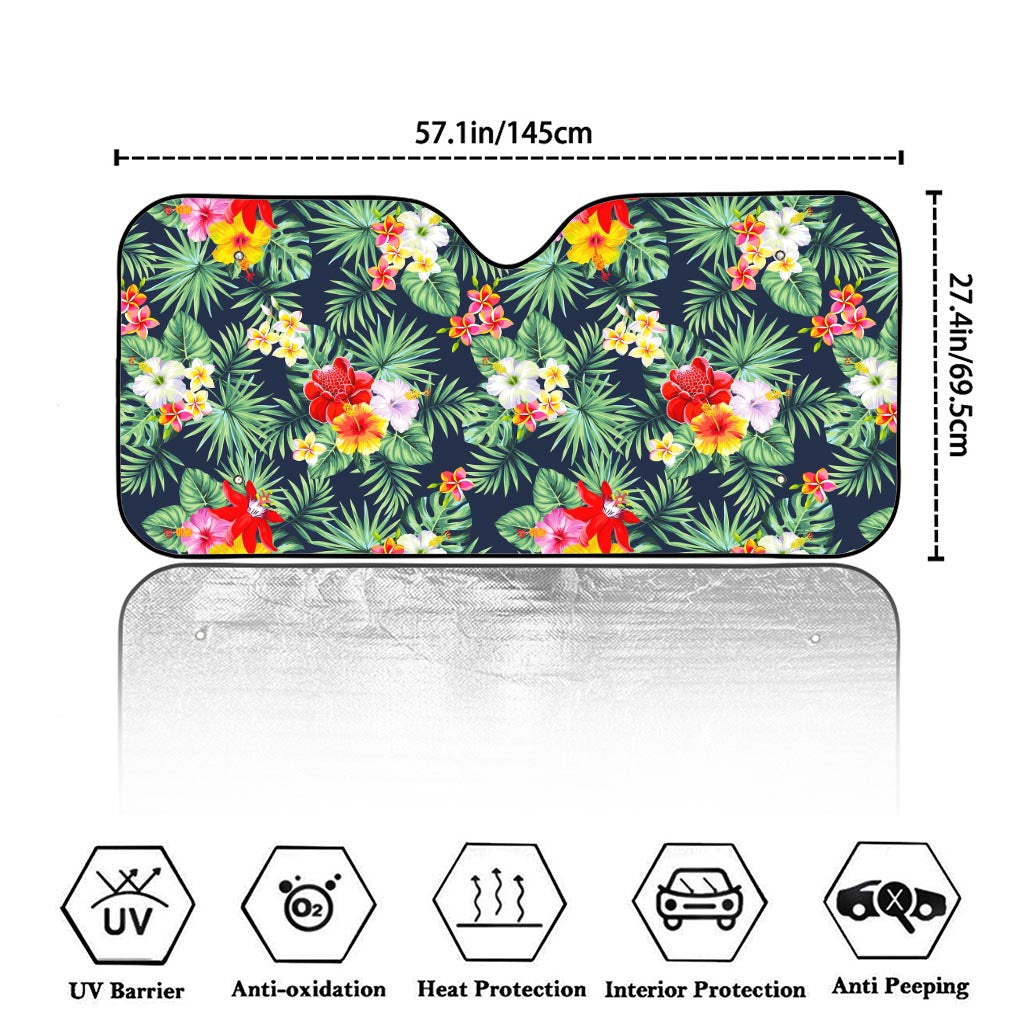 Summer Tropical Hawaii Pattern Print Car Windshield Sun Shade