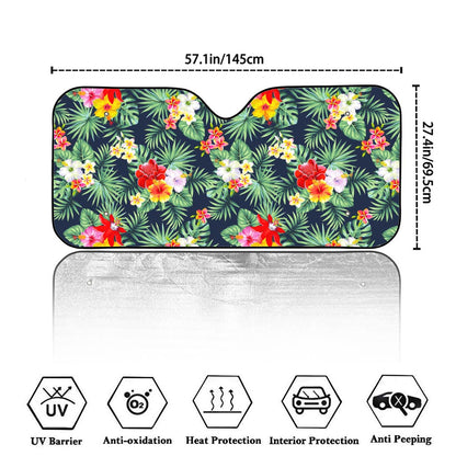 Summer Tropical Hawaii Pattern Print Car Windshield Sun Shade