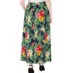 Summer Tropical Hawaii Pattern Print Chiffon Maxi Skirt