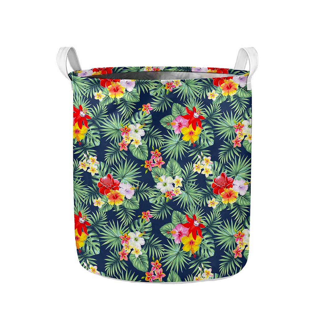 Summer Tropical Hawaii Pattern Print Collapsible Laundry Basket
