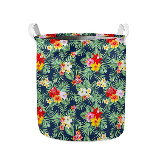 Summer Tropical Hawaii Pattern Print Collapsible Laundry Basket