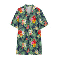 Summer Tropical Hawaii Pattern Print Cotton Hawaiian Shirt
