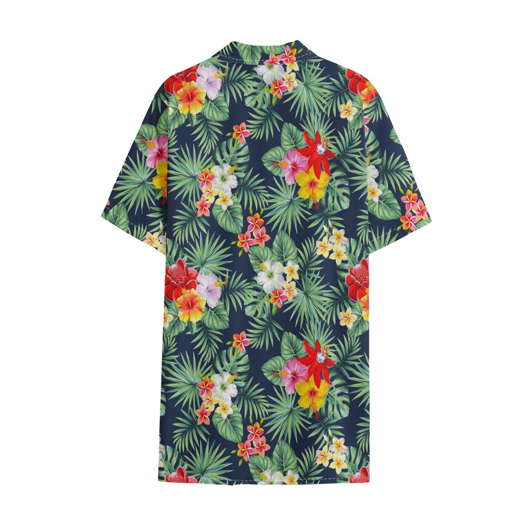Summer Tropical Hawaii Pattern Print Cotton Hawaiian Shirt