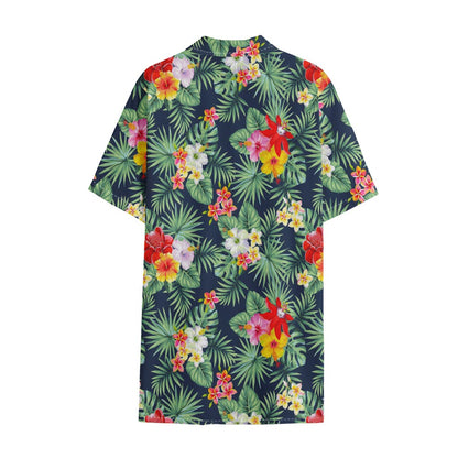 Summer Tropical Hawaii Pattern Print Cotton Hawaiian Shirt