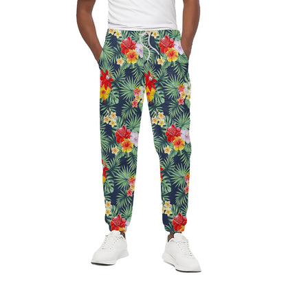 Summer Tropical Hawaii Pattern Print Cotton Pants