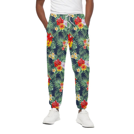 Summer Tropical Hawaii Pattern Print Cotton Pants
