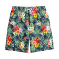 Summer Tropical Hawaii Pattern Print Cotton Shorts