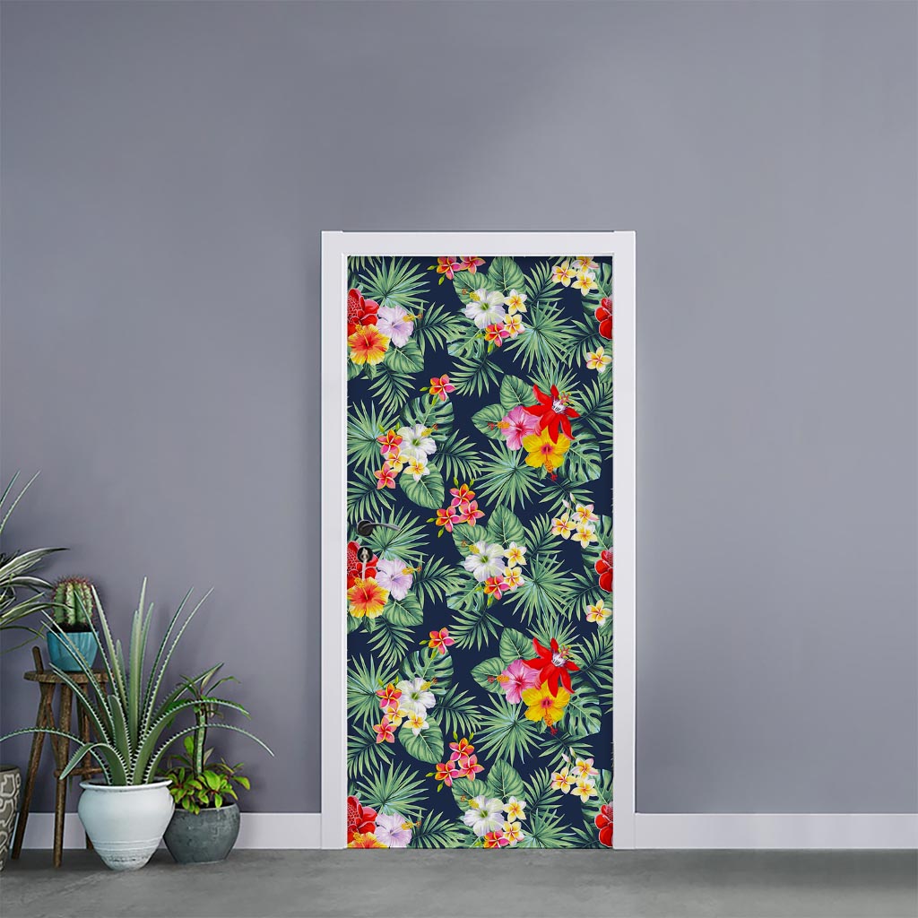 Summer Tropical Hawaii Pattern Print Door Sticker