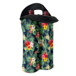 Summer Tropical Hawaii Pattern Print Double Neoprene Wine Tote