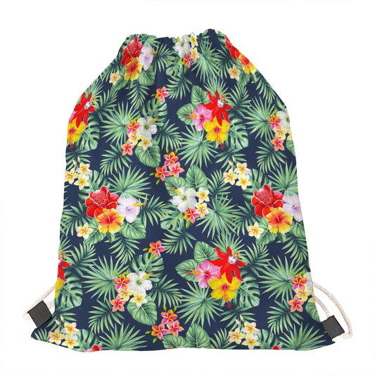Summer Tropical Hawaii Pattern Print Drawstring Bag