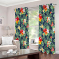 Summer Tropical Hawaii Pattern Print Extra Wide Grommet Curtains