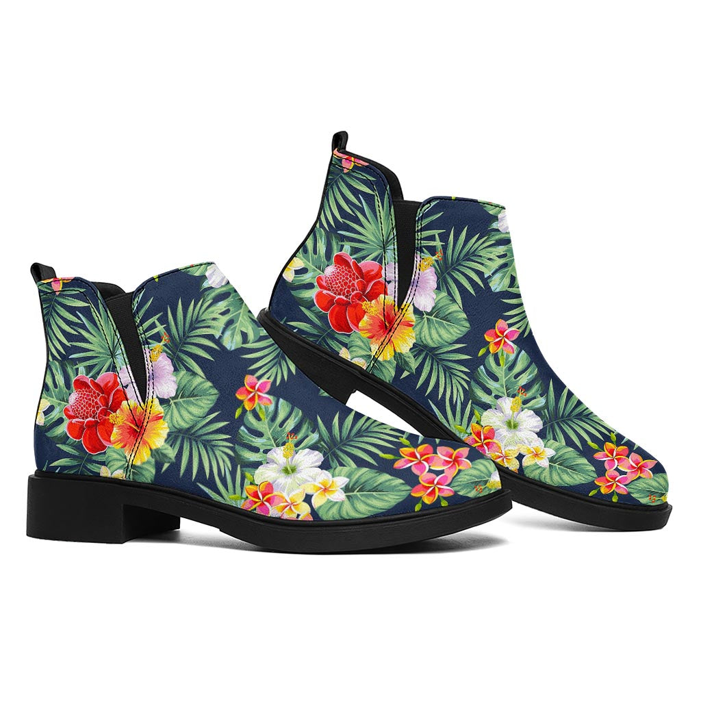 Summer Tropical Hawaii Pattern Print Flat Ankle Boots