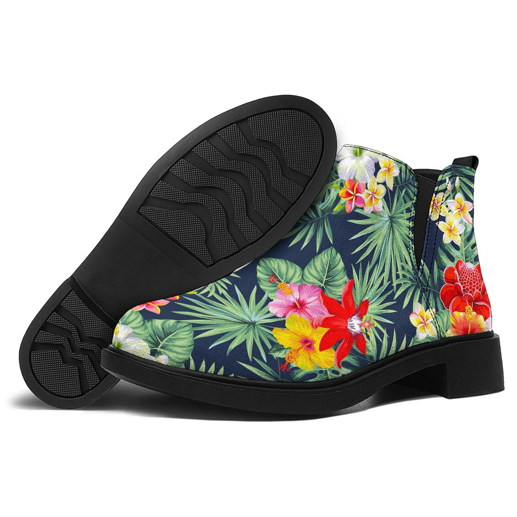 Summer Tropical Hawaii Pattern Print Flat Ankle Boots