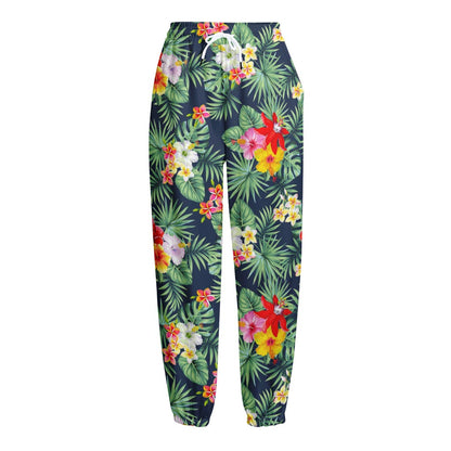 Summer Tropical Hawaii Pattern Print Fleece Lined Knit Pants