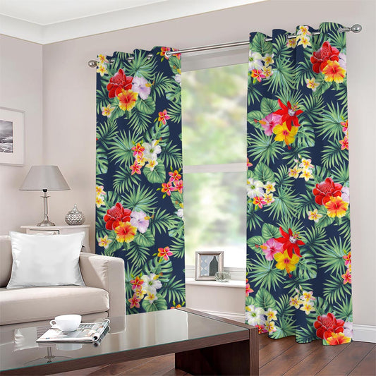 Summer Tropical Hawaii Pattern Print Grommet Curtains