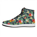 Summer Tropical Hawaii Pattern Print High Top Leather Sneakers