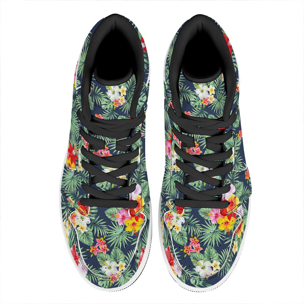 Summer Tropical Hawaii Pattern Print High Top Leather Sneakers