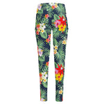 Summer Tropical Hawaii Pattern Print High-Waisted Pocket Leggings