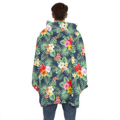 Summer Tropical Hawaii Pattern Print Hoodie Blanket