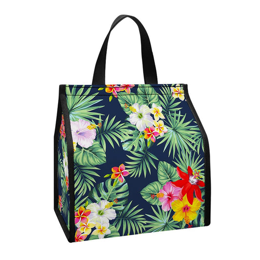 Summer Tropical Hawaii Pattern Print Insulated Lunch Tote