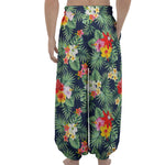 Summer Tropical Hawaii Pattern Print Lantern Pants