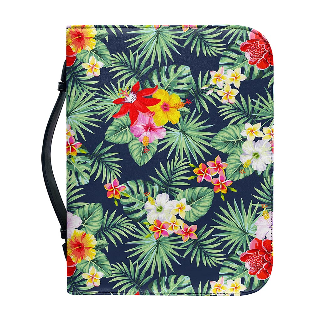Summer Tropical Hawaii Pattern Print Leather Bible Cover