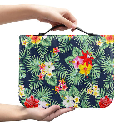 Summer Tropical Hawaii Pattern Print Leather Bible Cover