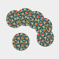 Summer Tropical Hawaii Pattern Print Leather Coaster Set