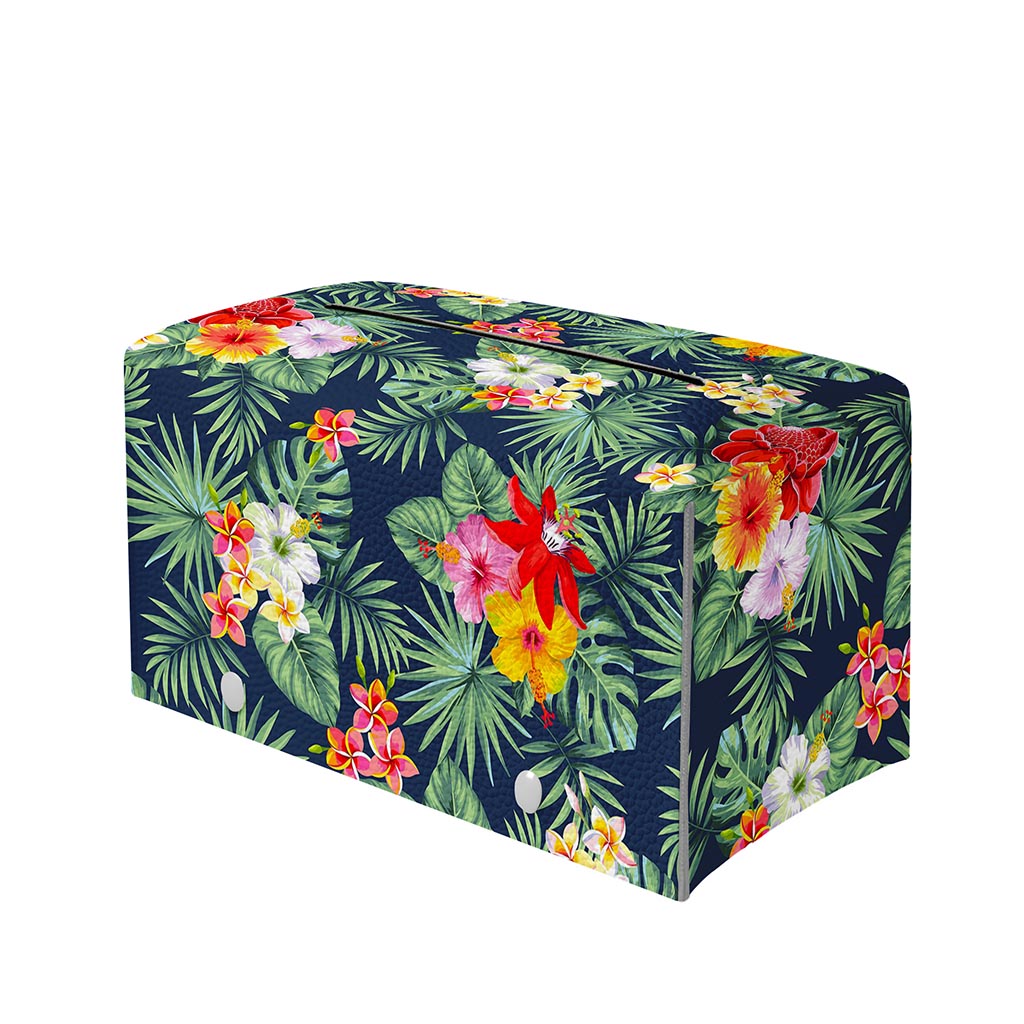 Summer Tropical Hawaii Pattern Print Leather Tissue Box Cover