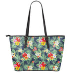 Summer Tropical Hawaii Pattern Print Leather Tote Bag