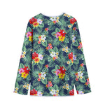 Summer Tropical Hawaii Pattern Print Long Sleeve Short Coat