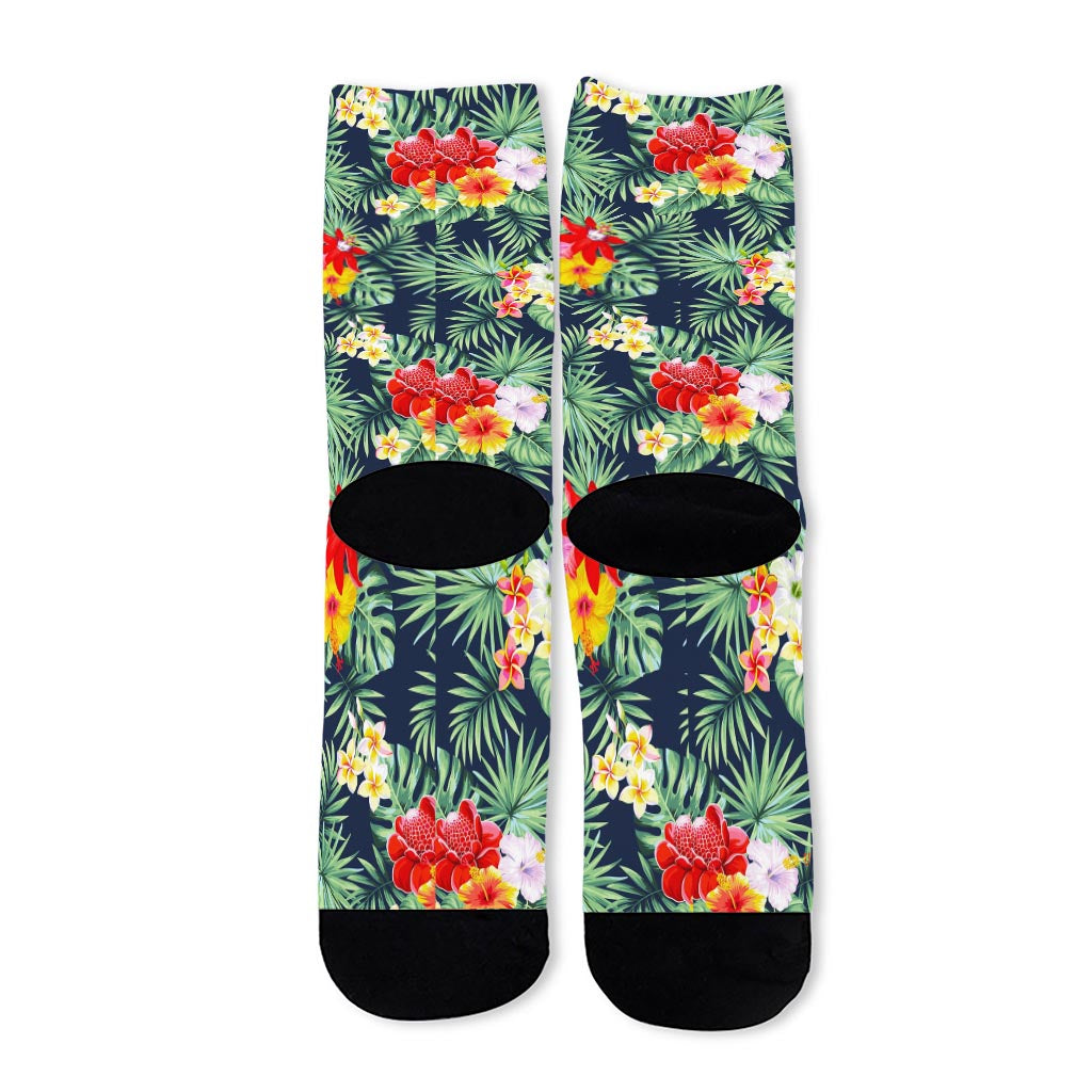 Summer Tropical Hawaii Pattern Print Long Socks