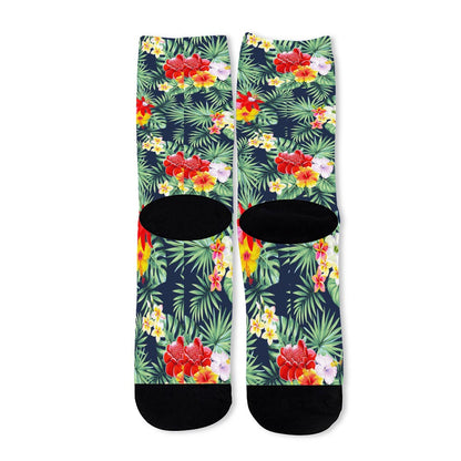 Summer Tropical Hawaii Pattern Print Long Socks