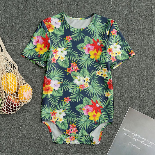 Summer Tropical Hawaii Pattern Print Men's Bodysuit