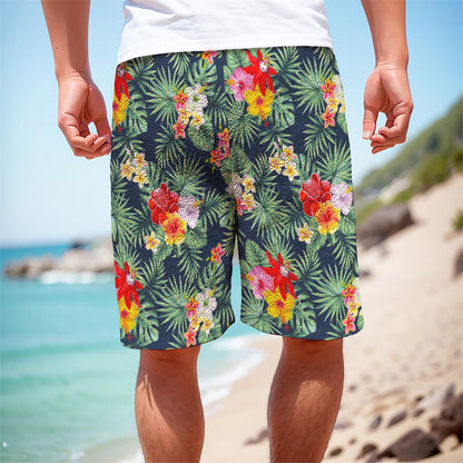 Summer Tropical Hawaii Pattern Print Men's Cargo Shorts