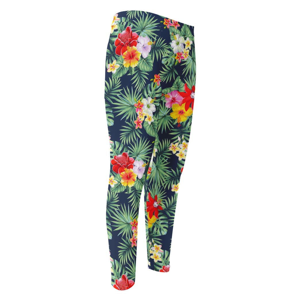 Summer Tropical Hawaii Pattern Print Men's Compression Pants