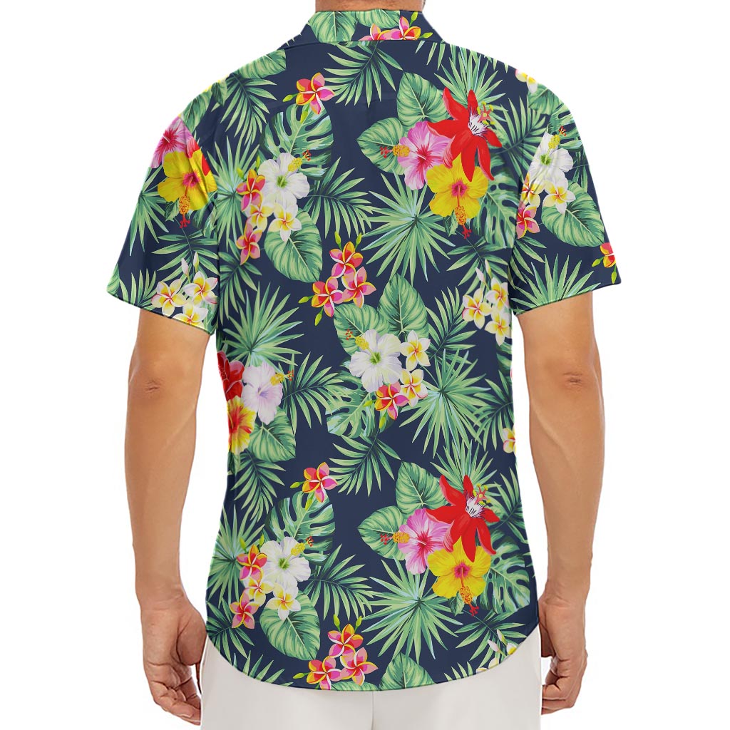 Summer Tropical Hawaii Pattern Print Men's Deep V-Neck Shirt