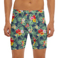 Summer Tropical Hawaii Pattern Print Men's Long Boxer Briefs