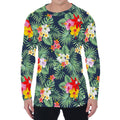 Summer Tropical Hawaii Pattern Print Men's Long Sleeve T-Shirt