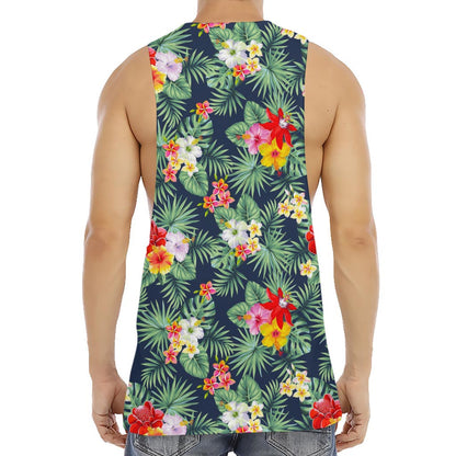 Summer Tropical Hawaii Pattern Print Men's Muscle Tank Top