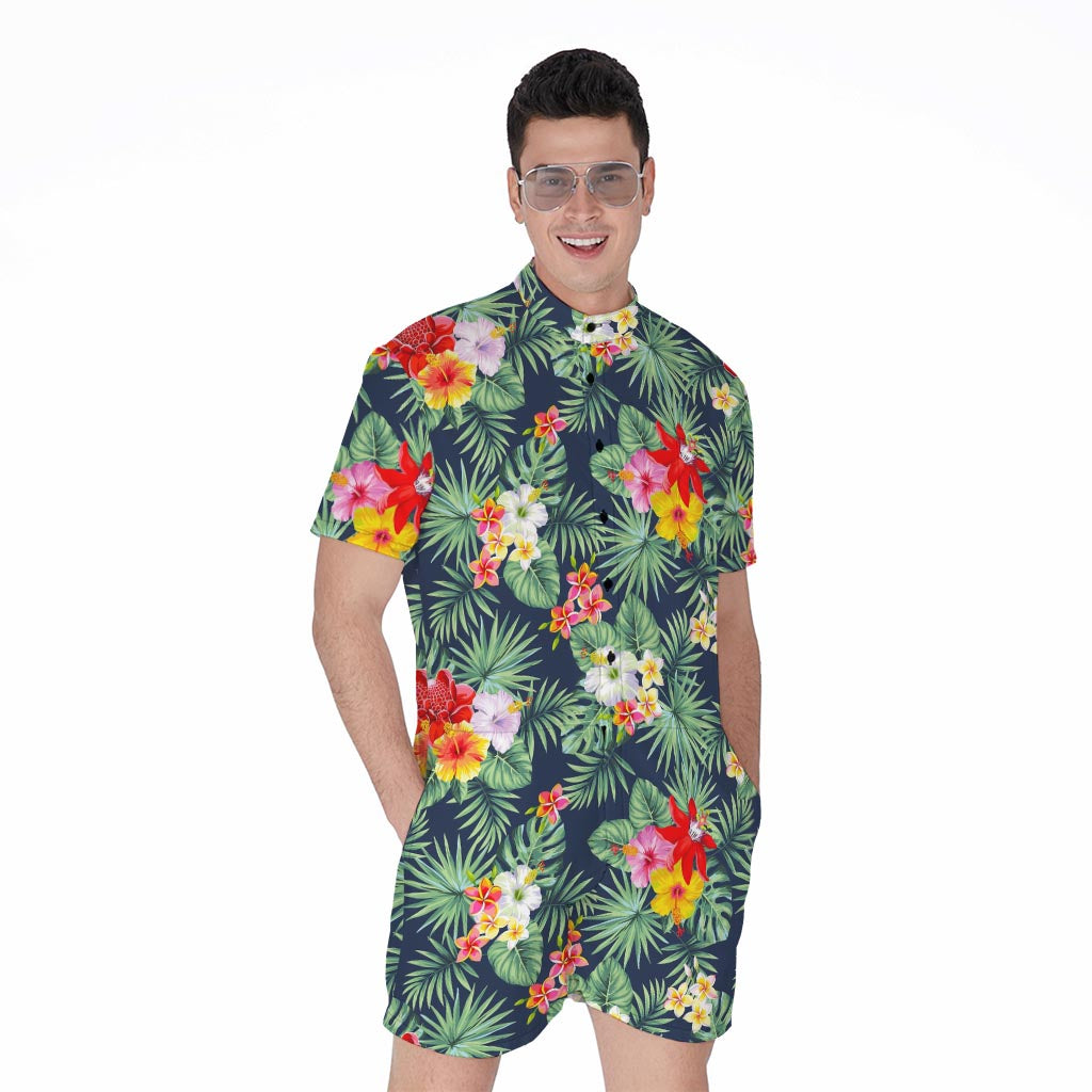 Summer Tropical Hawaii Pattern Print Men's Rompers