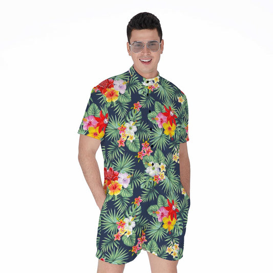 Summer Tropical Hawaii Pattern Print Men's Rompers