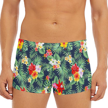 Summer Tropical Hawaii Pattern Print Men's Short Boxer Briefs