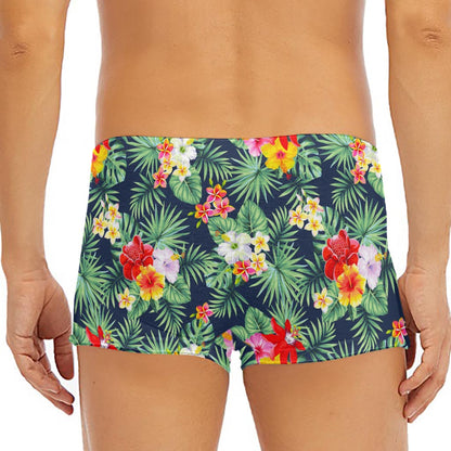 Summer Tropical Hawaii Pattern Print Men's Short Boxer Briefs