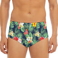 Summer Tropical Hawaii Pattern Print Men's Triangle Swim Briefs