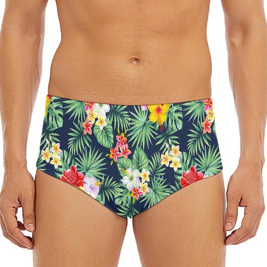 Summer Tropical Hawaii Pattern Print Men's Triangle Swim Briefs